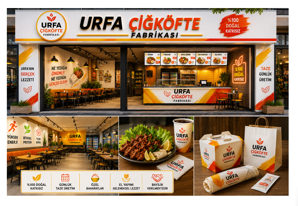 Urfa Çiğköfte Fabrikası mağaza, ürün ve paket servis görünümü